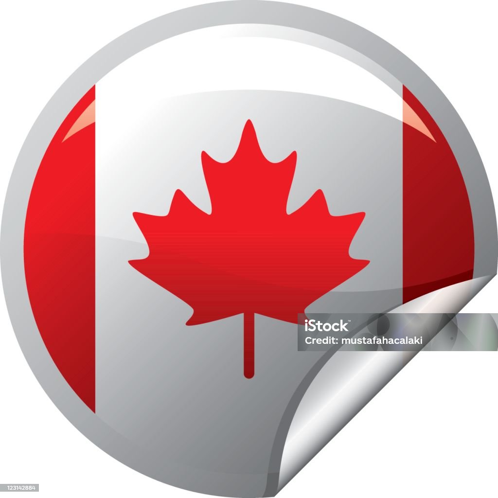 Канадский флаг стикер - Векторная графика Без людей роялти-фри