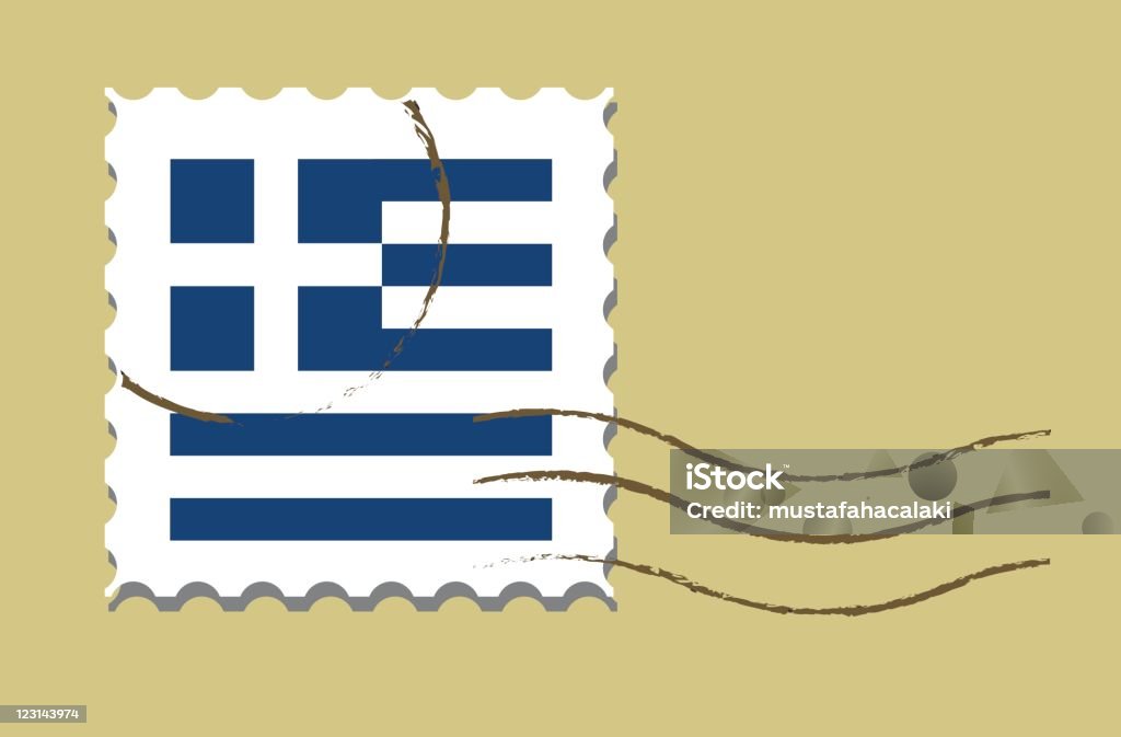 Carimbo com Bandeira da Grécia - Royalty-free Bandeira arte vetorial