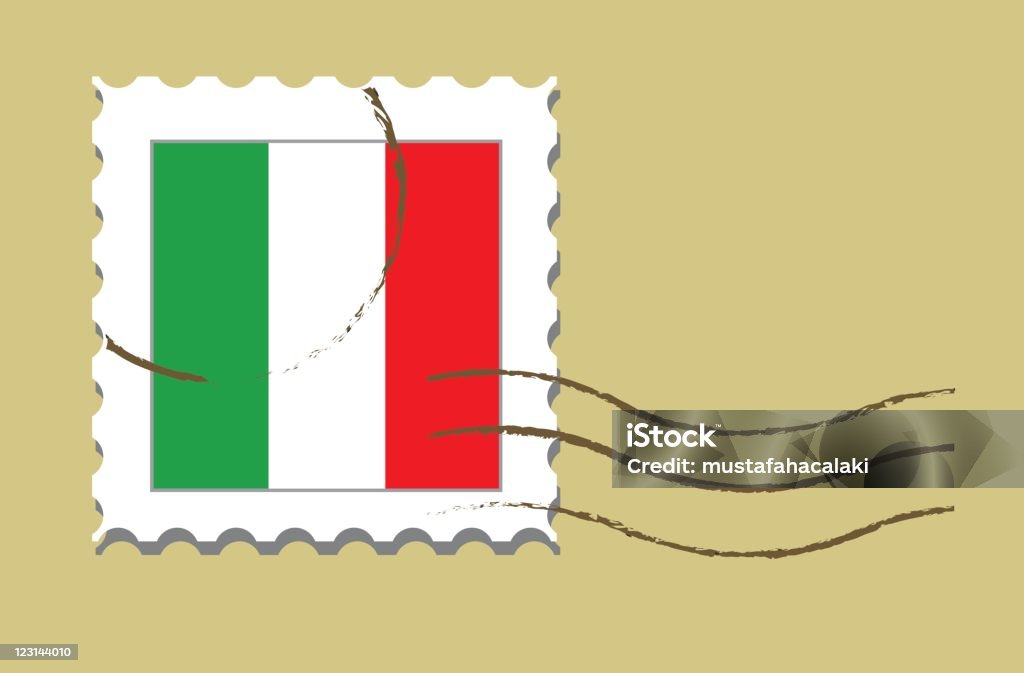 Carimbo com bandeira italiana - Vetor de Bandeira royalty-free