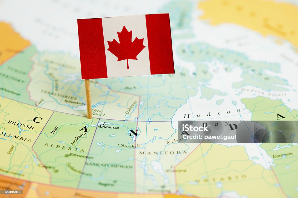 マップ、カナダ国旗 - カナダのロイヤリティフリーストックフォト