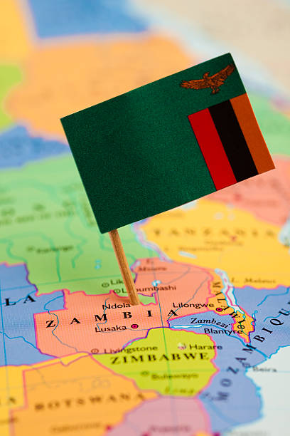 istock Map and Flag of  Zambia 123145694