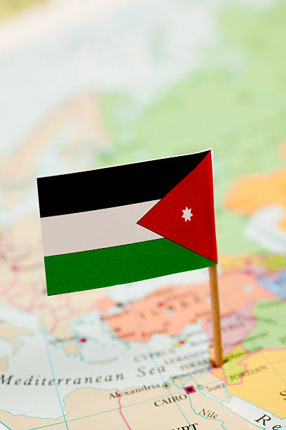 istock Map and Flag of Jordan 123145696