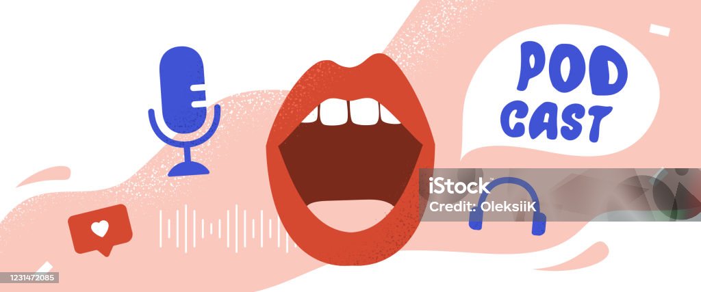 Podcast Cover art design. Creative podcast background. Vector Podcast Cover art design. Creative podcast background. Vector illustration Podcasting stock vector