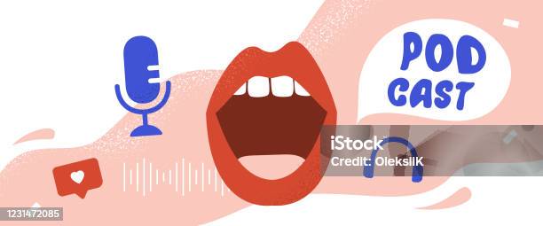 Podcast Cover Art Design Creative Podcast Background Vector Stock Illustration - Download Image Now