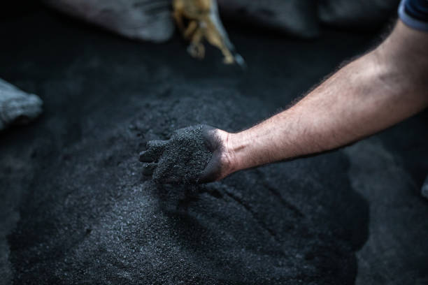 istock Handful of coconut charcoal for hookah 1231483958