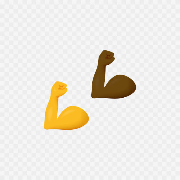 ilustrações, clipart, desenhos animados e ícones de emoji forte. músculo. bicep de mão. forte. vetor - bicep