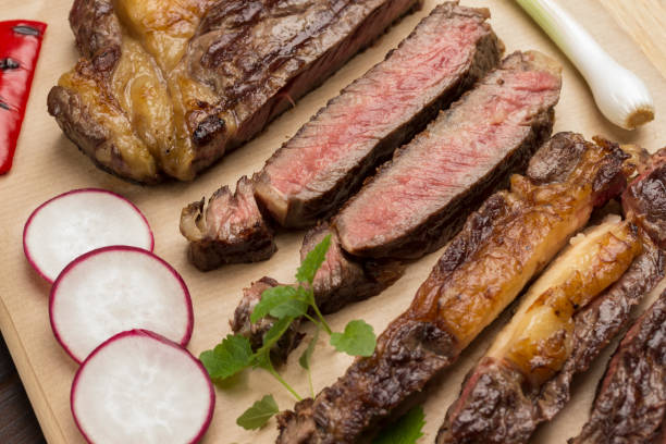 istock Grilled beef steak, cut into pieces. 1231503440