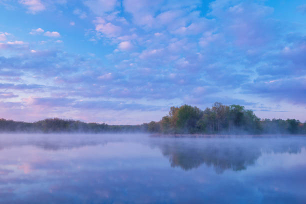 istock Spring Shoreline Whitford Lake in Fog 1231512622