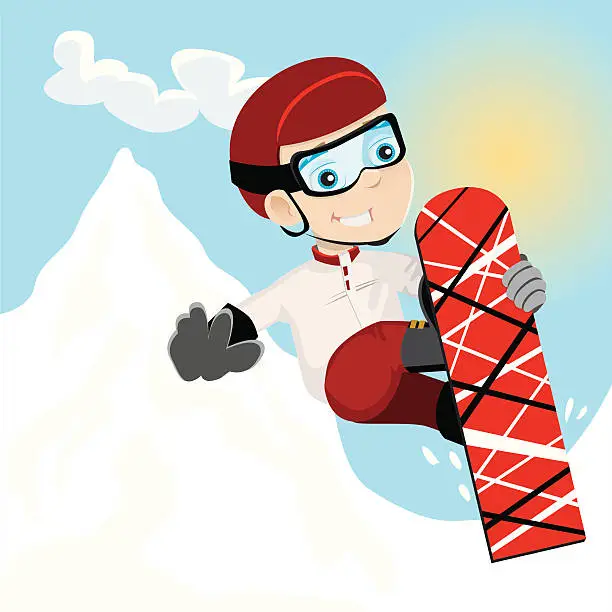 Vector illustration of Snowboard Kid