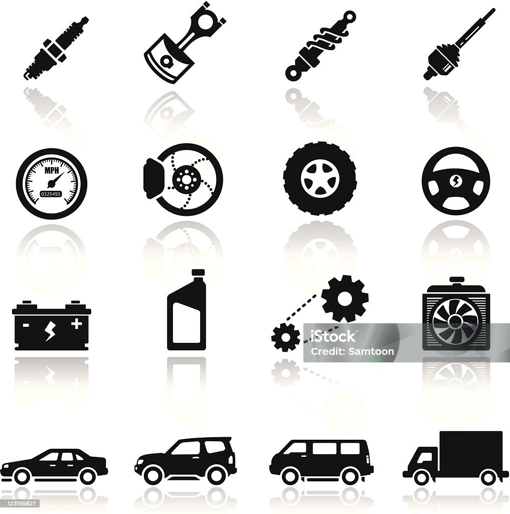 Icons set Auto parts - Векторная графика Грузовик роялти-фри