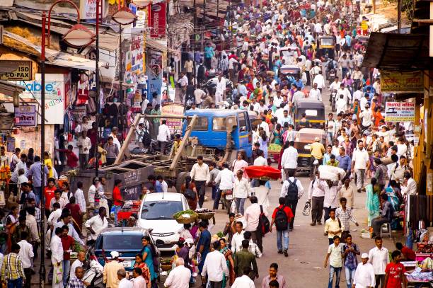 Mumbai, India - April 2017: Mumbai is the centre of the Mumbai Metropolitan Region, the sixth most populous metropolitan area in the world with a population of over 23.64 million.