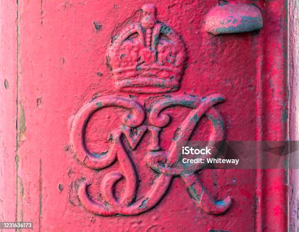Red English Post Box London Royal Cypher George Vi Stock Photo - Download Image Now - King - Royal Person, London - England, Monogram