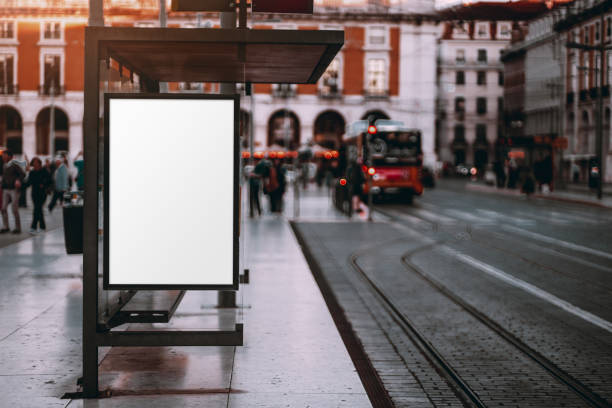 istock Billboard mockup on the tram station 1231646421