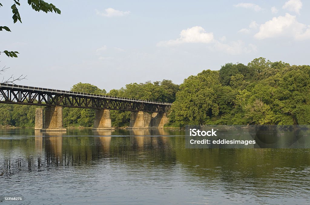 Puente de tren de New River - Foto de stock de New River - Afluente del río Kanawha libre de derechos