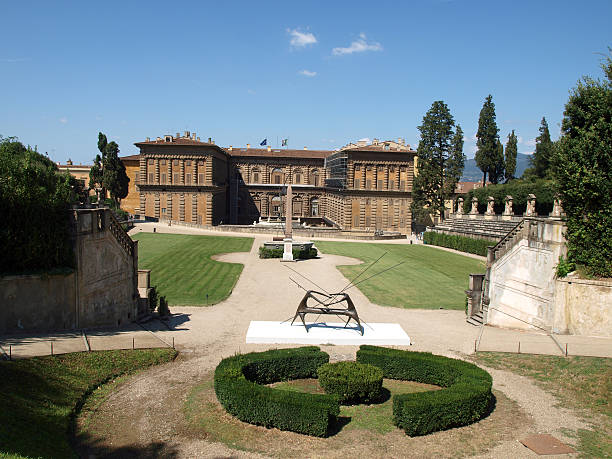 Florence Boboli Gardens Amphitheatre and palazzo Pitti - Florence, Tuscany giardini di boboli stock pictures, royalty-free photos & images