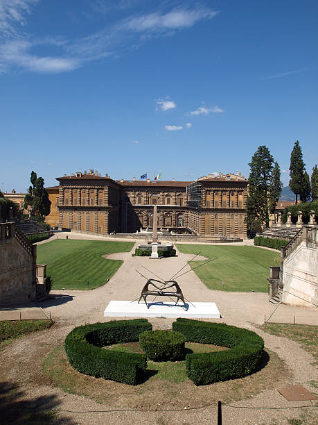 Florence Boboli Gardens Amphitheatre and palazzo Pitti - Florence, Tuscany giardini di boboli stock pictures, royalty-free photos & images