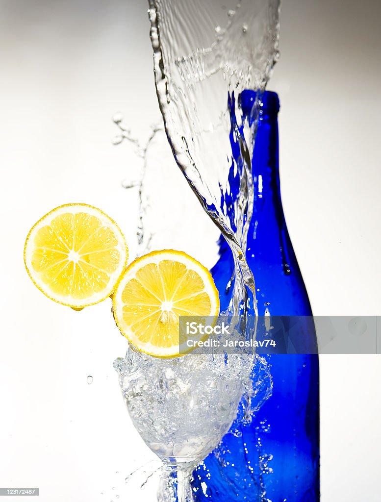 lemon with spray water.  Creativ splashing  Antioxidant Stock Photo