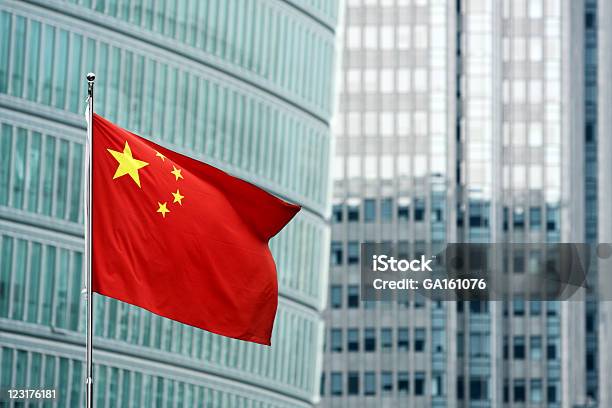 Bandera China Foto de stock y más banco de imágenes de Bandera china - Bandera china, Aire libre, Altozano