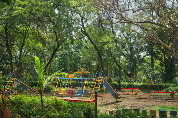 istock Empty handrails inside a children playground in Kolkata closed for coronavirus 1231764326
