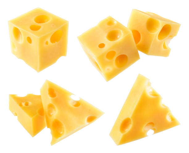 istock Cheese isolated. Cheese piece, cube, triangle on white background. Cheese collection. Clipping path. 1231773344