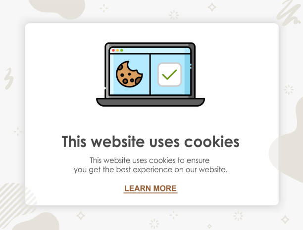 ilustraciones, imágenes clip art, dibujos animados e iconos de stock de ventana web de internet para la notificación de la política de cookies. este sitio web utiliza cookies. - quick cookies