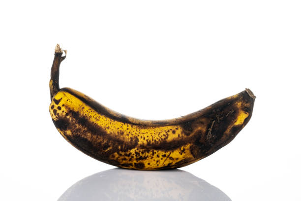 istock A rotten banana on white background 1231804633