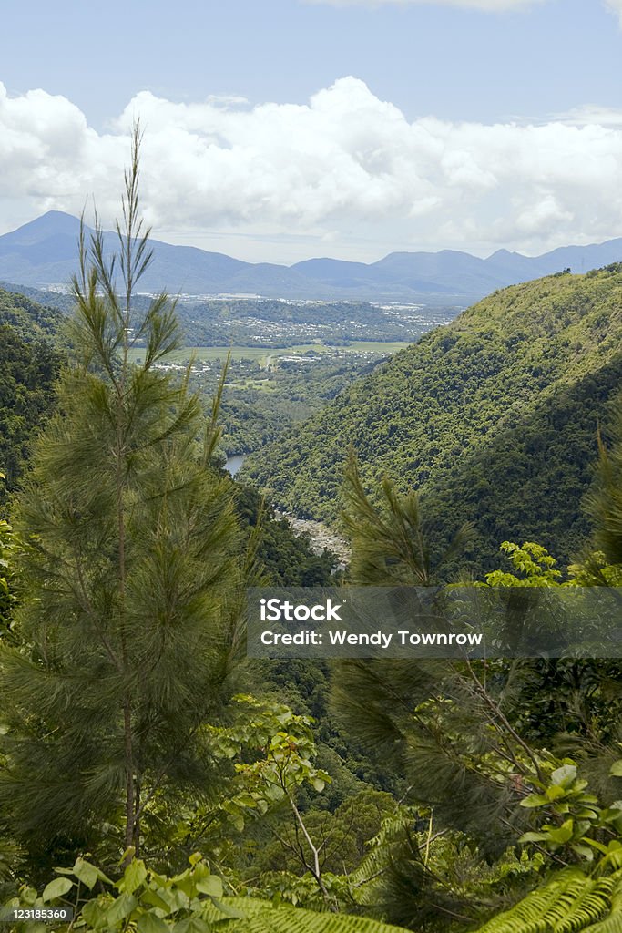 View from Wrights Lookout with Cairns in the distance.  Australia Stock Photo