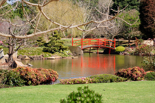 Japanese pagoda in the woods.