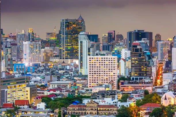 istock Bangkok, Thailand cityscape at dusk. 1231875906