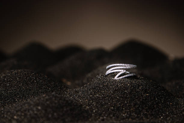 3D rendered image of two Silver / platinum rings with plain polished face isolated on white background.