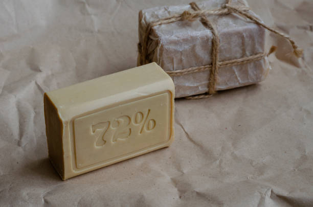 istock Pieces of laundry soap on a plain background. 1231923125