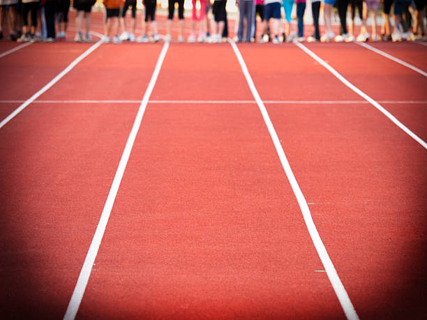 istock Group of athletes at the starting line 123196696