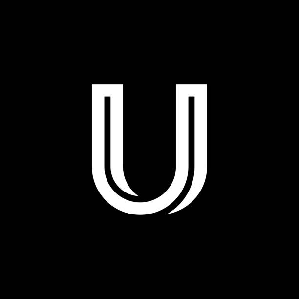 Bended Line Letter Logotype U Modern Vector Logo Letter Lines U. U Abstract Line Letter Design Vector. Creative Vector Logotype Symbol. robert stock stock illustrations