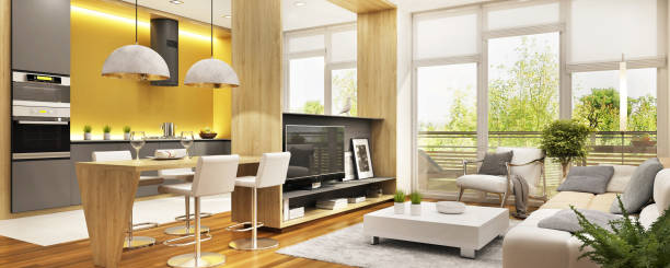 Beautiful kitchen and living room