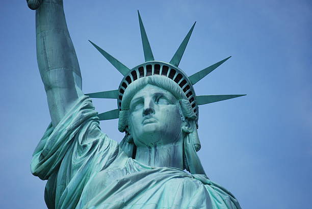 Statue of liberty on black background. Studio shot