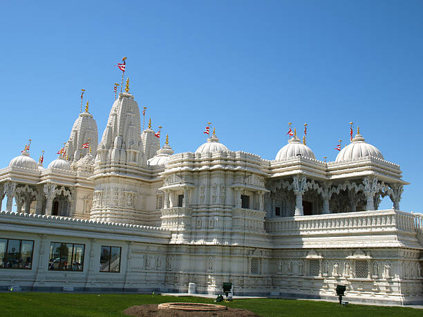 istock Indian Marble Temple with Cupola and Stone Carving. 123199533