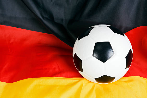 istock Close up soccer ball on German flag 123201090