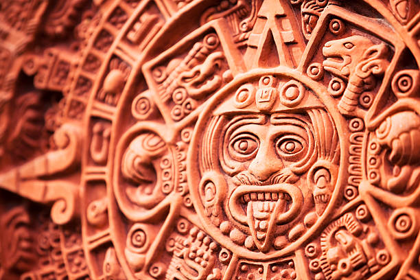 It's a generic Aztec calendar. You can see the original at the Museo Nacional de Antropologia in Mexico City, Mexico. The original calendar is a massive stone slab, carved in the middle of the 15th century. It weighs almost 24 tons, has a diameter of 3.6 meters (12 feet), and a thickness of 1.22 meters (4 feet).