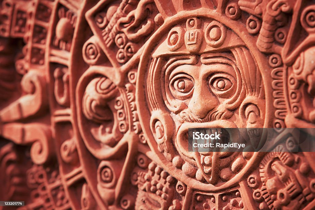 Aztec calendar Stone of the Sun  Mayan Stock Photo