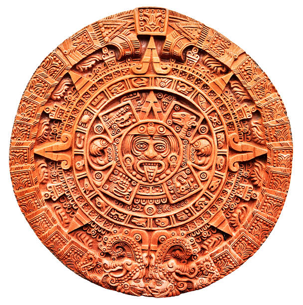 Aztec calendar Stone of the Sun  aztec civilization photos stock pictures, royalty-free photos & images