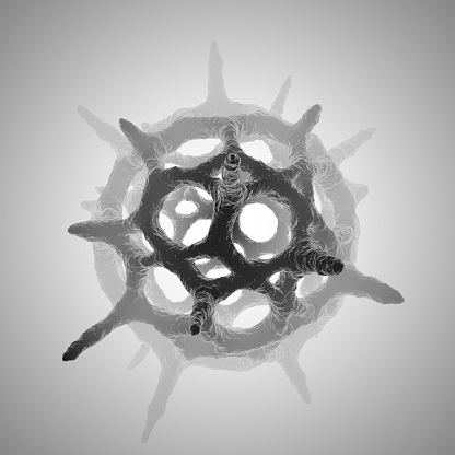 3d illustration of a radiolaria (plankton) skeleton lattice.