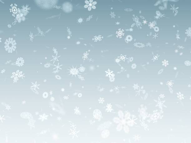 3d snowflakes blizzard. Macro with depth of field stock photo