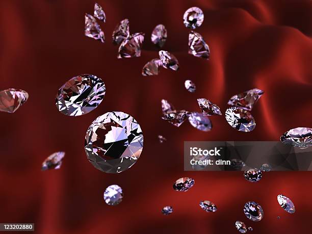 다이아몬드 빨간색 실크 다이아몬드에 대한 스톡 사진 및 기타 이미지 - 다이아몬드, 떨어짐, 보석-개인 장식품
