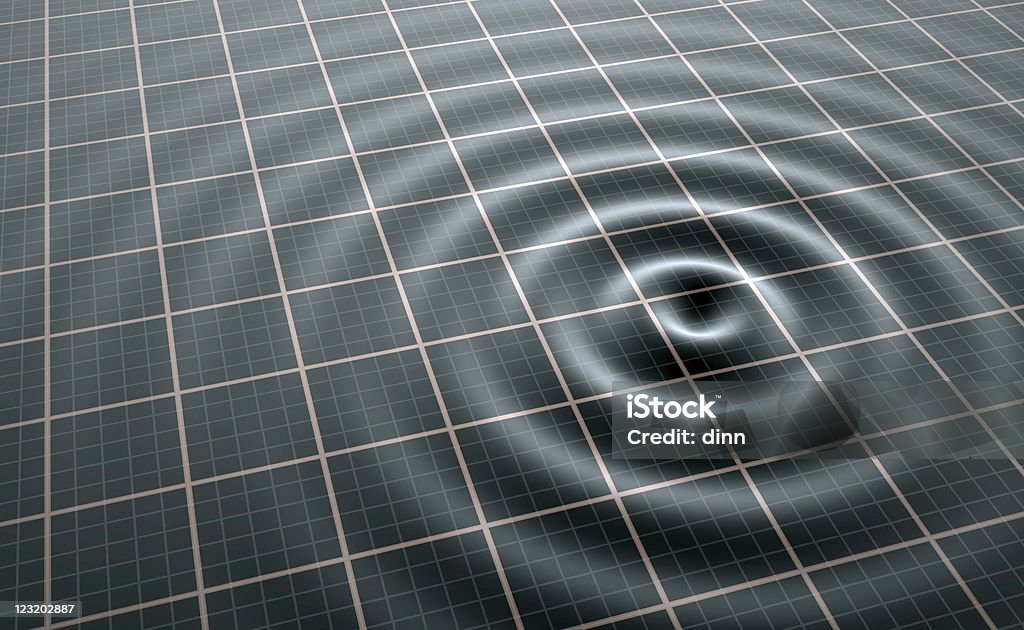 Wireless wave broadcast visualization Wireless signal transmission. Wave broadcast on air. 3d rendering. Earthquake Stock Photo