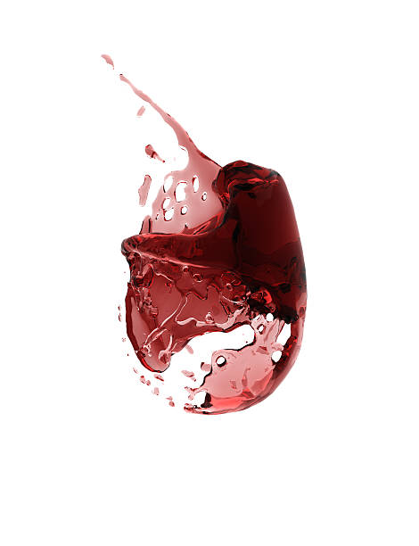 fehlende glas wein - 3d render - wineglass red wine wine liquid stock-fotos und bilder