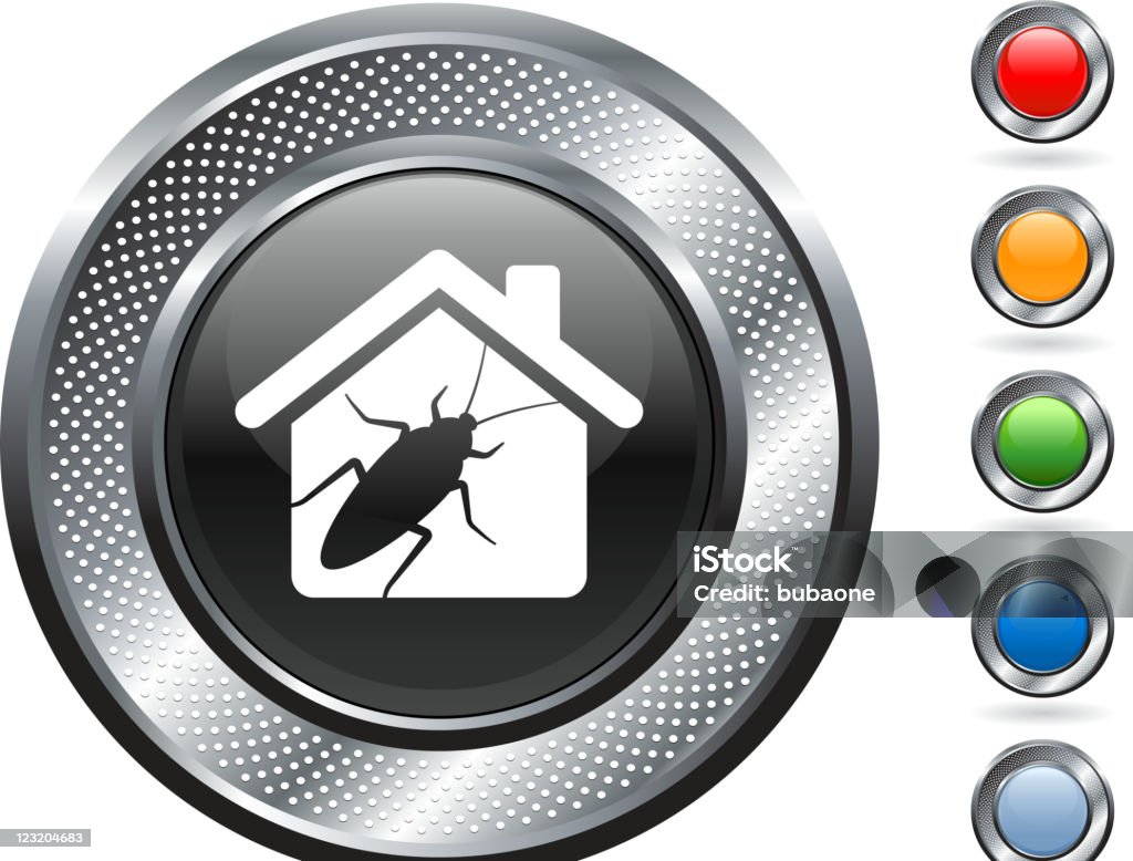 cockroach royalty free vector art on metallic button cockroach icon on button with metallic border Aggression stock vector