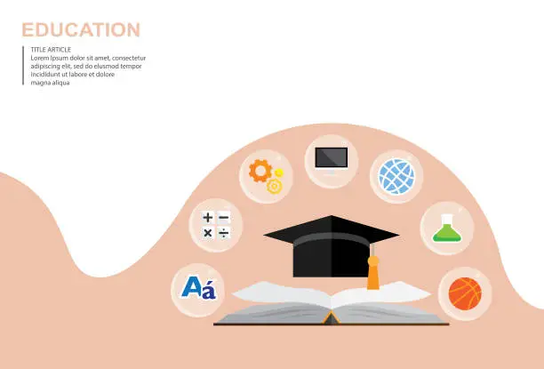 Vector illustration of Education and e-learning