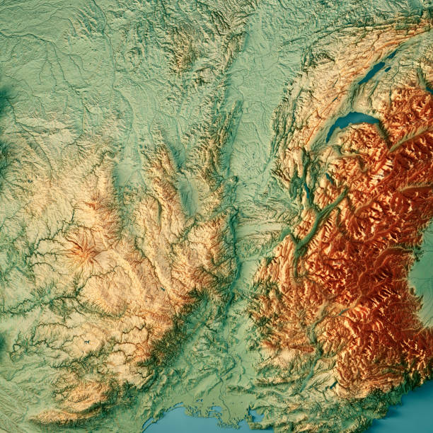 istock Auvergne Rhone Alpes 3D Render Topographic Map Color 1232090596
