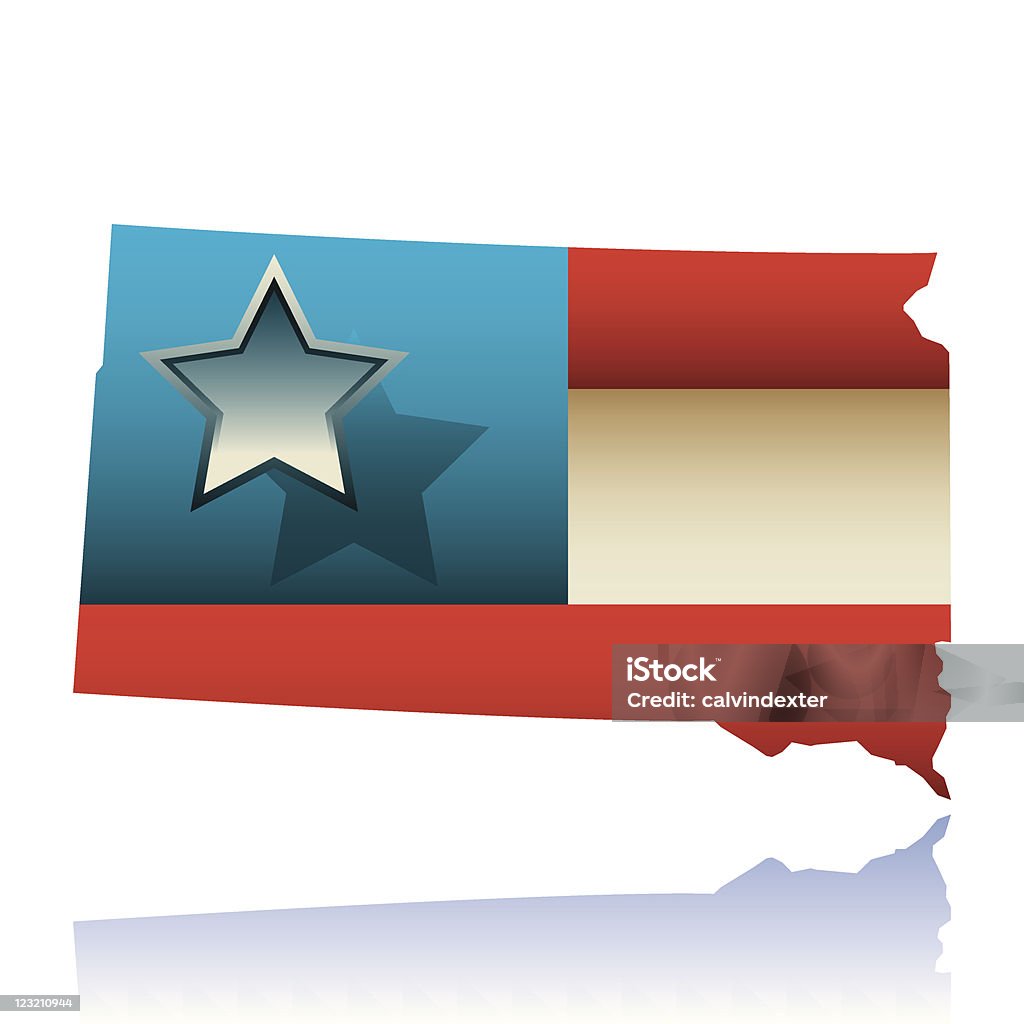 South Dakota state Karte - Lizenzfrei Begrenzung Vektorgrafik