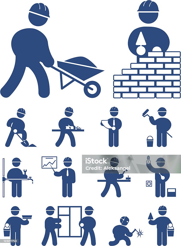 Profissões de Construção - Royalty-free Pedreiro - Trabalhador Manual arte vetorial